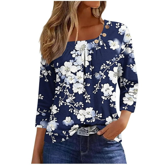 Fatuov Plus Size Tops for Women Under $5 Short Sleeve Crew Neck Blouses Dressy Casual Tops T-shirts for Summer Beach Party