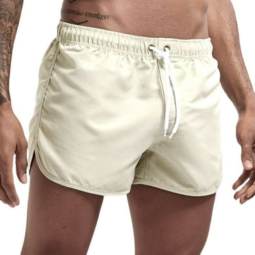 YOTMKGDO 5 Inch Inseam Shorts Men, Mens Swim Trunks, Summer Trousers Surfing Splicing Spring and Swimming and Beach Shorts Men's Men's Board Shorts, Board Shorts Men's Beige+L