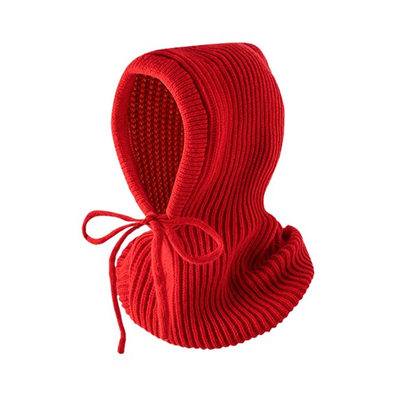 YOTMKGDO Beanie, Balaclava Ski Warm and Windproof Winter Sports Cap for Women Knitted Thermal Protective Neck Cap Neck Bib Hoodie, Red