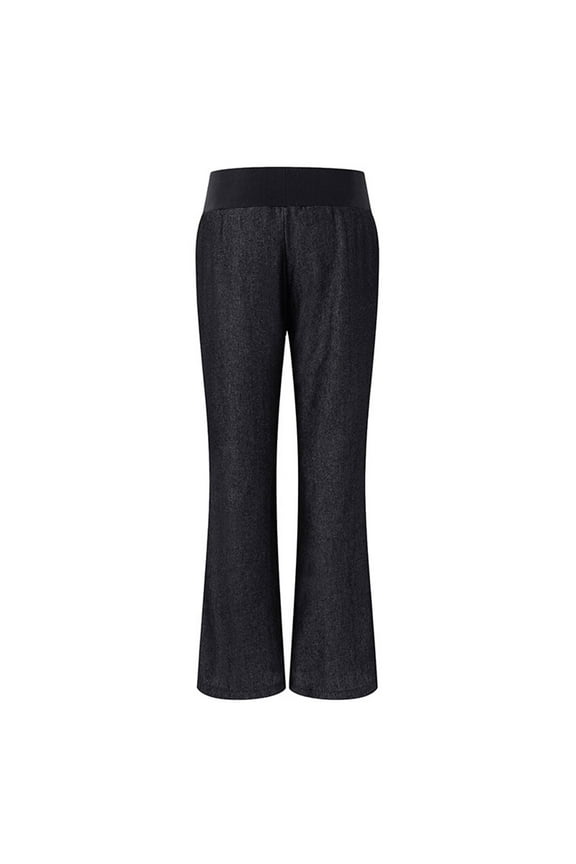 Bell Bottoms Waist Plus Fashion Wide-Leg Size Women Trousers Casual Elastic Pants High Pants Wide Leg Pants Womens Trousers Black M