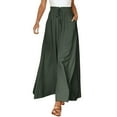 thumbnail image 1 of YOTMKGDO Bell Bottoms Women's Flowy Ruffle Solid Color Drawstring Waist Pants Wide Leg Pants Slacks for Womens Trousers Gray2 L, 1 of 4
