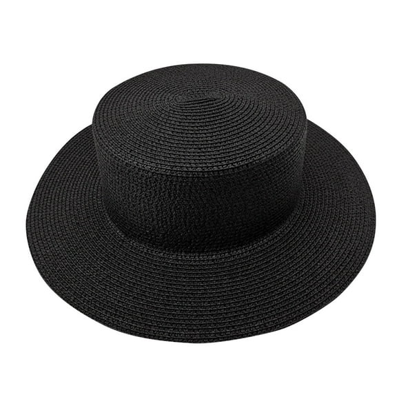 YOTMKGDO Boater Hat, Beach Hat Hat Summer Fedora Sun Panama Hat Women'S Baseball Caps, Black