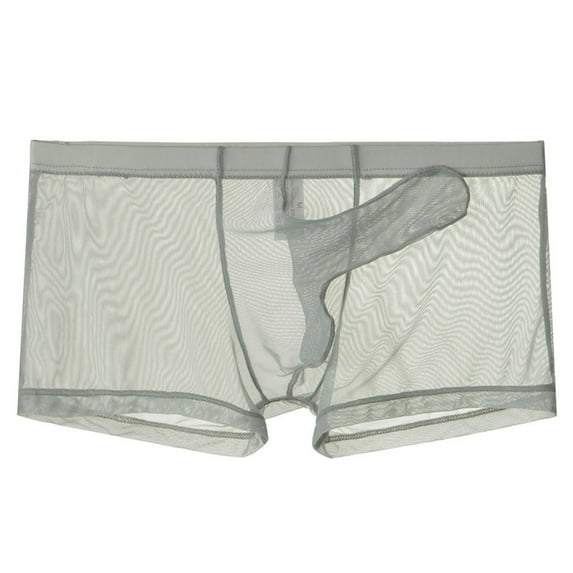 YOTMKGDO Boxers Casual Solid Underwear for Men, Gray L