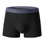 YOTMKGDO Boxers for Men, Mens Underwear, Solid Color Men'S Panties Pure Cotton Grapheness Boxer Pants Personality Mid Waist Underwear, Black L