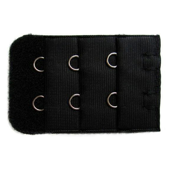 YOTMKGDO Bra Extension Strap, Bra Extenders 2 Hooks 3.2Cm Wide Three- Two-Button Bra Underwear with Extended Button, 1 Piece Black 5cmx3.2cm