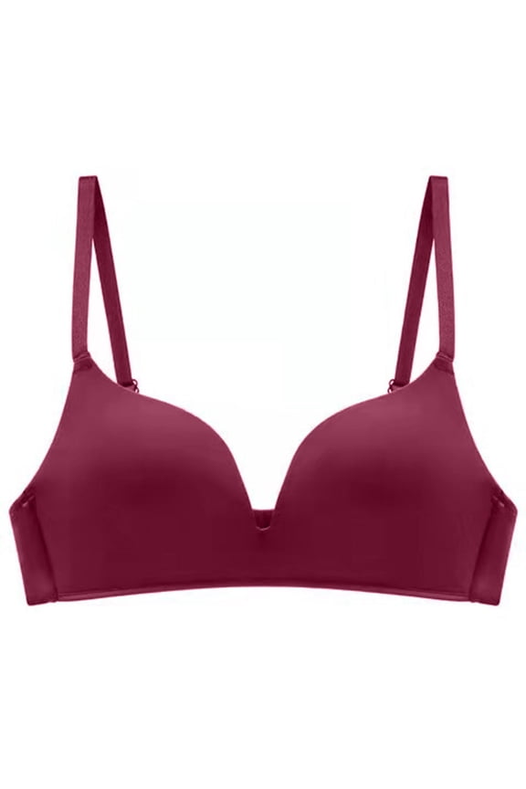 Bra Lightly Lined Women's Push up Black Wire T Shirt Small Cup Seamless Bras for Women, Red Size 32