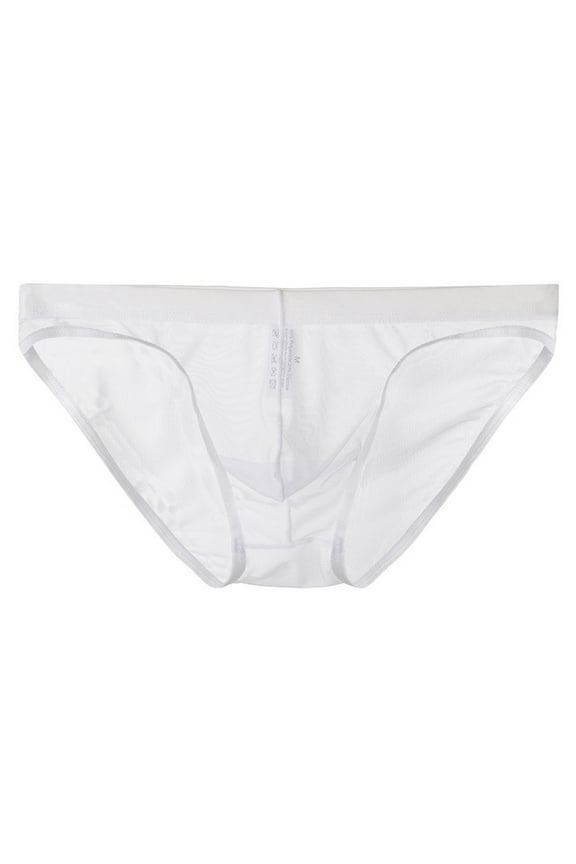 Briefs Casual Solid Underwear for Men, White L