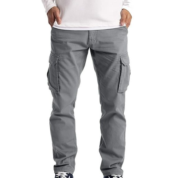 YOTMKGDO Cargo Pants for Men, Pantalones De Hombre, Man Autumn Winter Summer Pants Trousers Casual Overalls Straight Men's Multi Pocket Men's Pants Tactical Pants Men, Grey1 M