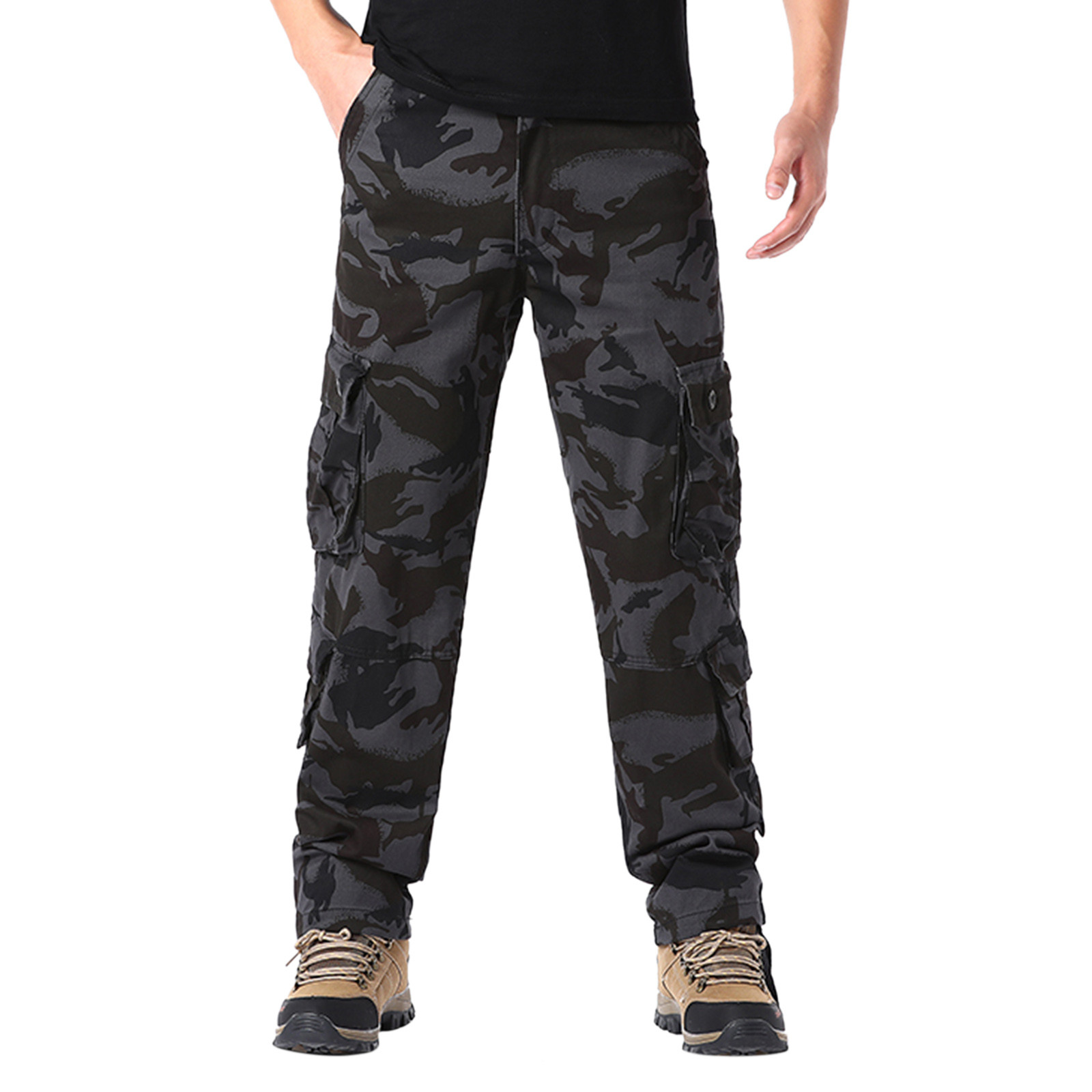 Heren Cargo Broek Gewatteerd - Casual Multi-Pocket Outdoor Tooling Broek Met Rits En Gesp, Waterdicht