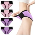 thumbnail image 1 of YOTMKGDO Cotton Underwear for Women, Bladder Control Underwear for Women, Patchwork Women Bikini Underwear Underpants Briefs Panties Color Solid, Ladies Underwear Panties (#6 Purple, XXL), 1 of 9