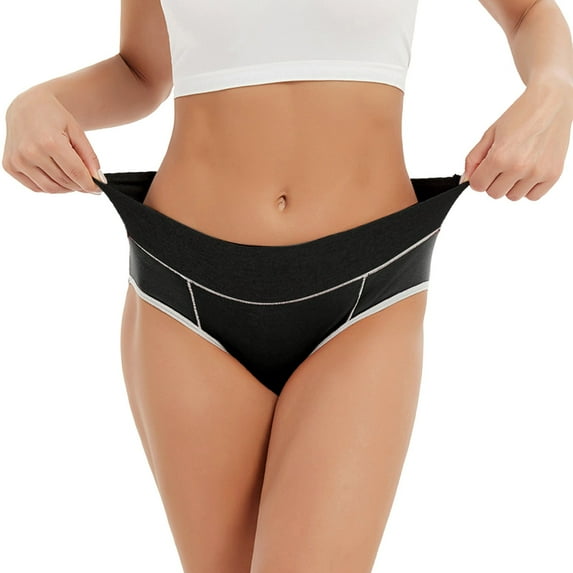 YOTMKGDO Cotton Underwear for Women, High Waisted, Bladder Control Underwear, Ladies Patchwork Underpants, Womens Panties, 1PC-Black, XX-Large