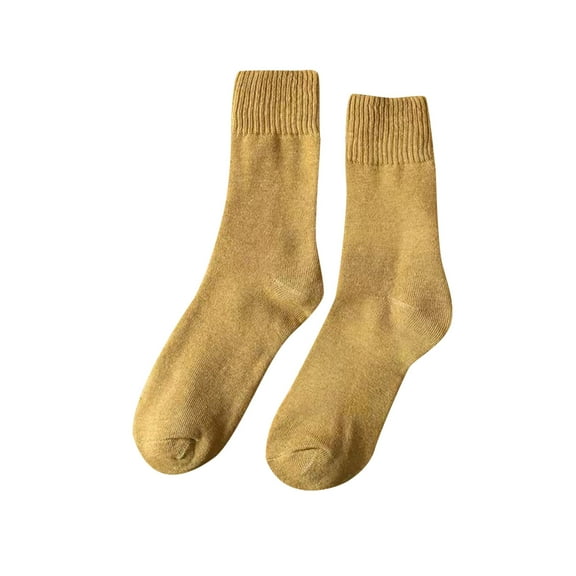 YOTMKGDO Crew Socks, Women Autumn and Winter Thickened Warm Solid Color Socks Multicolor Mid Tube Socks