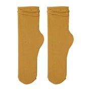 YOTMKGDO Crew Socks, Women'S Summer and Autumn Thin Ice Socks Solid Simple Ice Silk Socks Mid Tube Socks, Gold