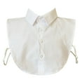 thumbnail image 1 of YOTMKGDO Fake Collar, Detachable Blouse Women Solid Ruffle Jeans with False Collar Half Elastic Waist Shirt Collar, Silver(Small), 1 of 3