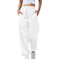 thumbnail image 1 of YOTMKGDO Fashion Pants for Women Casual Gradient Print Bottom Sweatpants Pockets High Waist Sporty Gym Athletic Fit Jogger Pants Trousers, Athletic Pants for Women, White Sizes S-3XL, 1 of 9
