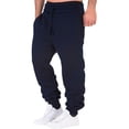thumbnail image 1 of YOTMKGDO Fleece Lined Leggings, Sweatpants for Men, Male Fitness Running Trousers Drawstring Loose Waist Solid Color Pants Pocket Loose Fleece Joggers for Men, Navy 3XL, 1 of 8