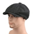 thumbnail image 1 of YOTMKGDO Gatsby Hat, Mens Cap Flat Boy Hat Newsboy Blackherringbone Baseball Caps, Black, 1 of 3