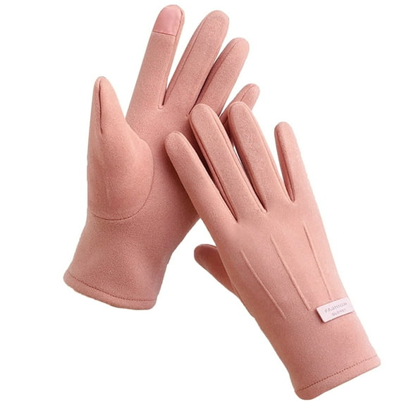 YOTMKGDO Gloves for Women/Men, Winter Gloves Women Autumn Winter Keep Warm Screen Thin Gloves Cycling Drive Fashion Elegant Letter Mark Windproof, Pink