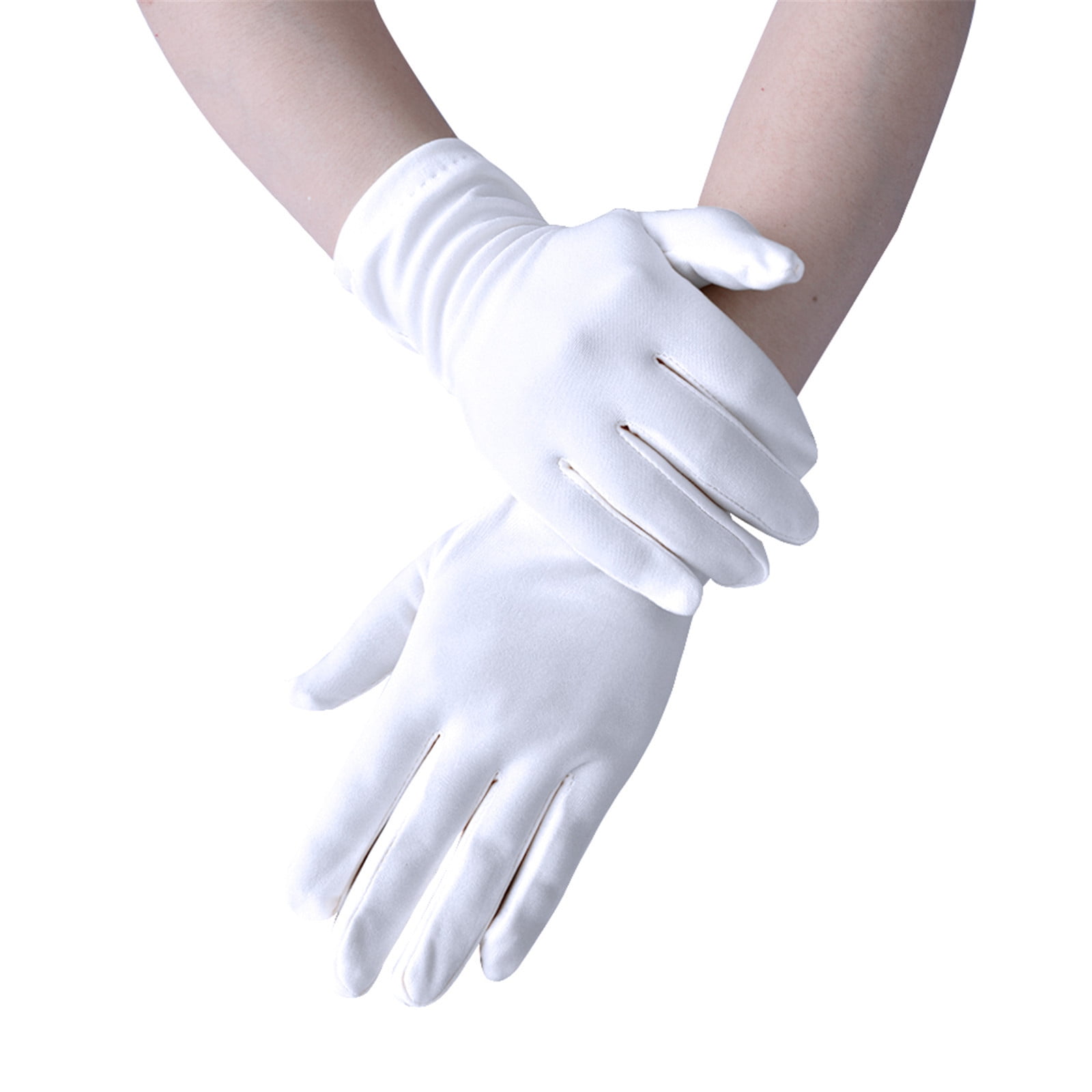 knee length dresses for ladies Short Bridal Gloves with Pearls and Bows - Dainty Pearl and Bow Short Gloves main image 1