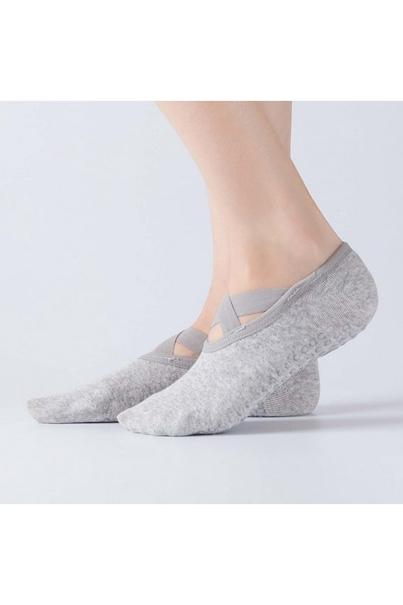 Grip Socks, Women Yoga Socks Anti Slip Bandage Sports Girls Ballet Dance Sock Slippers