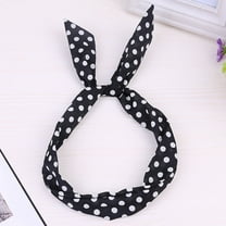 YOTMKGDO Headbands for Women, Wire Headband Hair Band Rockabilly Dot Tartan Scarf Wired Polka Retro Paisley Headband, Heardband for Women, Black