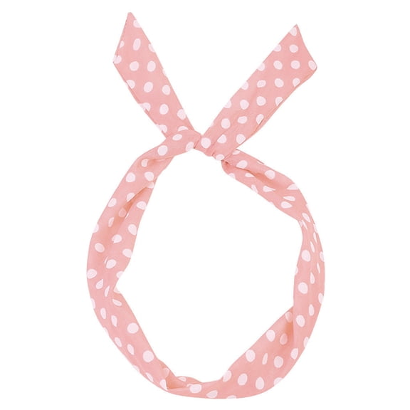 YOTMKGDO Headbands for Women, Wire Headband Hair Band Rockabilly Dot Tartan Scarf Wired Polka Retro Paisley Headband, Heardband for Women, Pink
