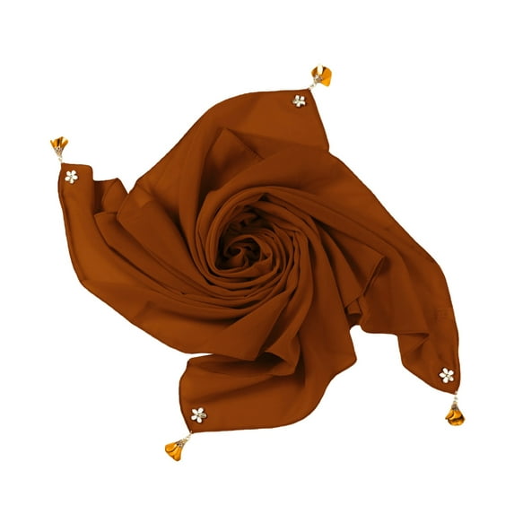 YOTMKGDO Hijab, Turbans for Women Women Fashion Solid Chiffon Square Head Scarf Lightweight Neck Scarves Hair Bandana Neckerchief, Brown