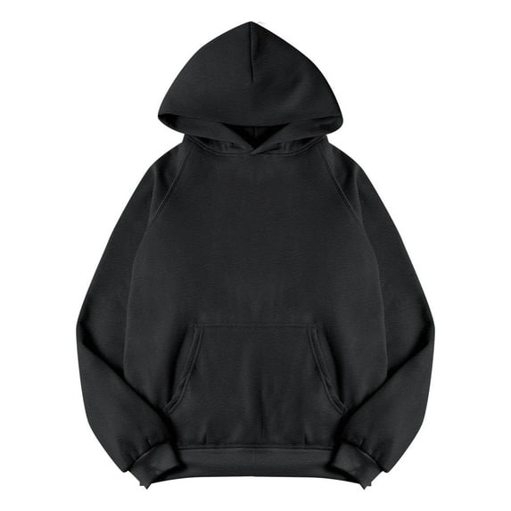 YOTMKGDO Hoodies for Women Essentials Hoodie Womens Sweatshirt Women Fleece Loose Hoodie Sweatshirt Long Sleeve Pocket Dro Womens Long Sleeve Tops Black Sweaters for Women, Black+L