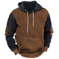 thumbnail image 1 of YOTMKGDO Hoodies for Men Men'S Fall Long Sleeved Hoodie Hooded Sweatshirt Tops Outdoor Sweatshirt, Coffee+S, 1 of 2