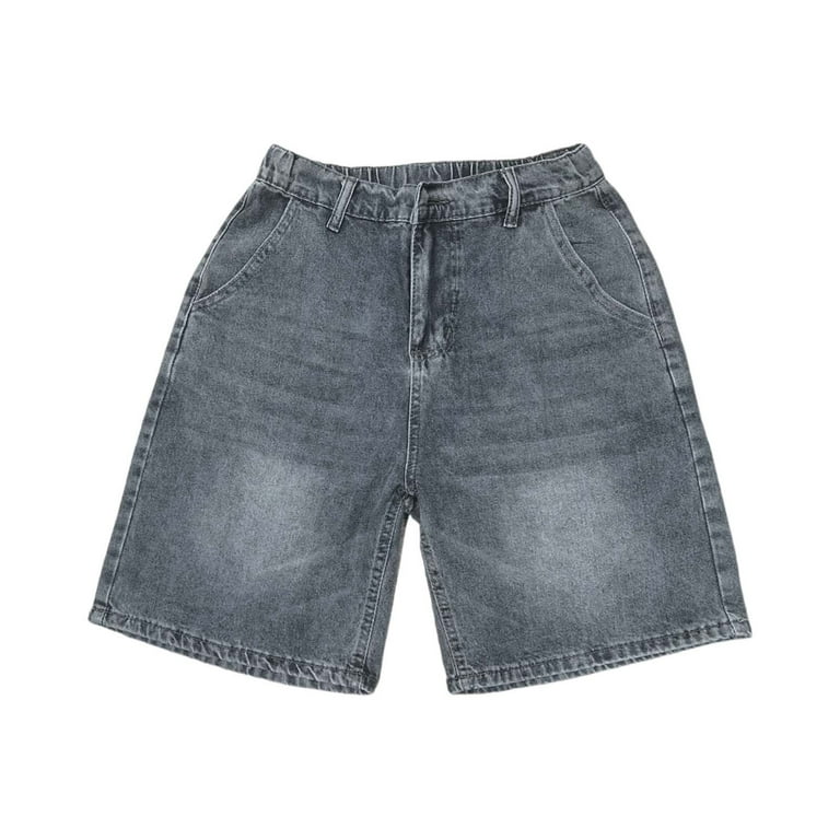 YOTMKGDO Jean Shorts Mens Casual Denim Shorts Mid Waist Casual