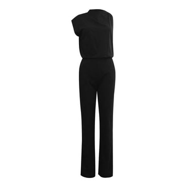 YOTMKGDO Jumpsuits for Women Solid Color Jumpsuit Straight Pants Simple Exquisite Design, Sizes S-3XL