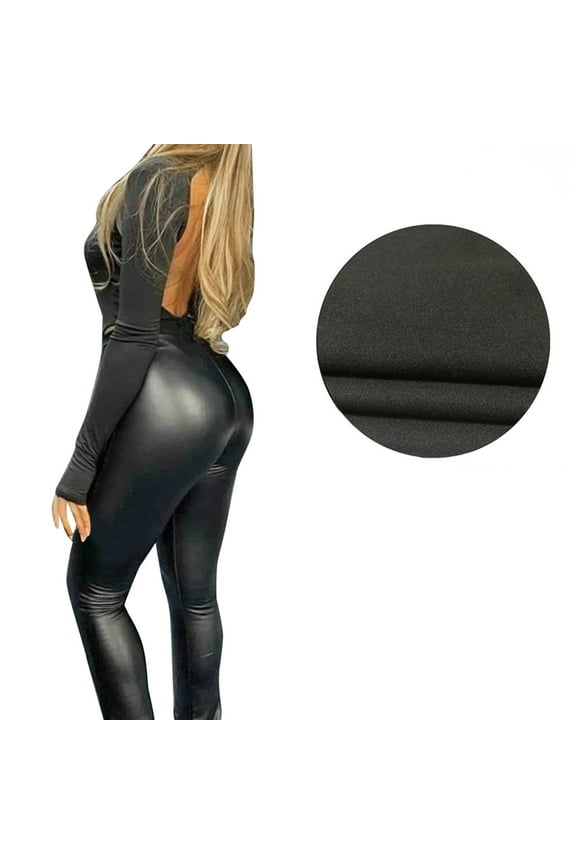 Leggings for Women, Faux Leather Leggings, Womens High Waisted Pleather Pu Pants& Warm Pants， XL