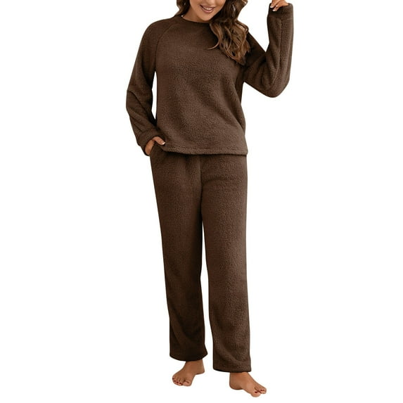 YOTMKGDO Lounge Sets for Women 2 Piece Sets for Women Autumn Fall Women's Two Piece Trousers of Long Sleeve Winter Plush Sweater Knitting Set Pants, Sizes S-XL