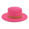 thumbnail image 1 of YOTMKGDO Mens Hats, Boater Hat Adults Unisex Retro Western Cowboy Riding Hat Leather Belt Wide Cap Hat, Hot Pink, 1 of 2