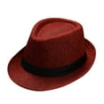 thumbnail image 1 of YOTMKGDO Mens Hats, Homburg Hat Men and Women Retro Jazz Hat Soild British Sun Hat Travel Sun Hat, Red, 1 of 3