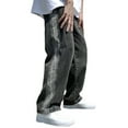 thumbnail image 1 of YOTMKGDO Mens Jeans, Baggy Jeans, Leg Men'S Pants Plus-Size Street Jeans Trousers Loose Wide Men'S Pants, Black S, 1 of 9