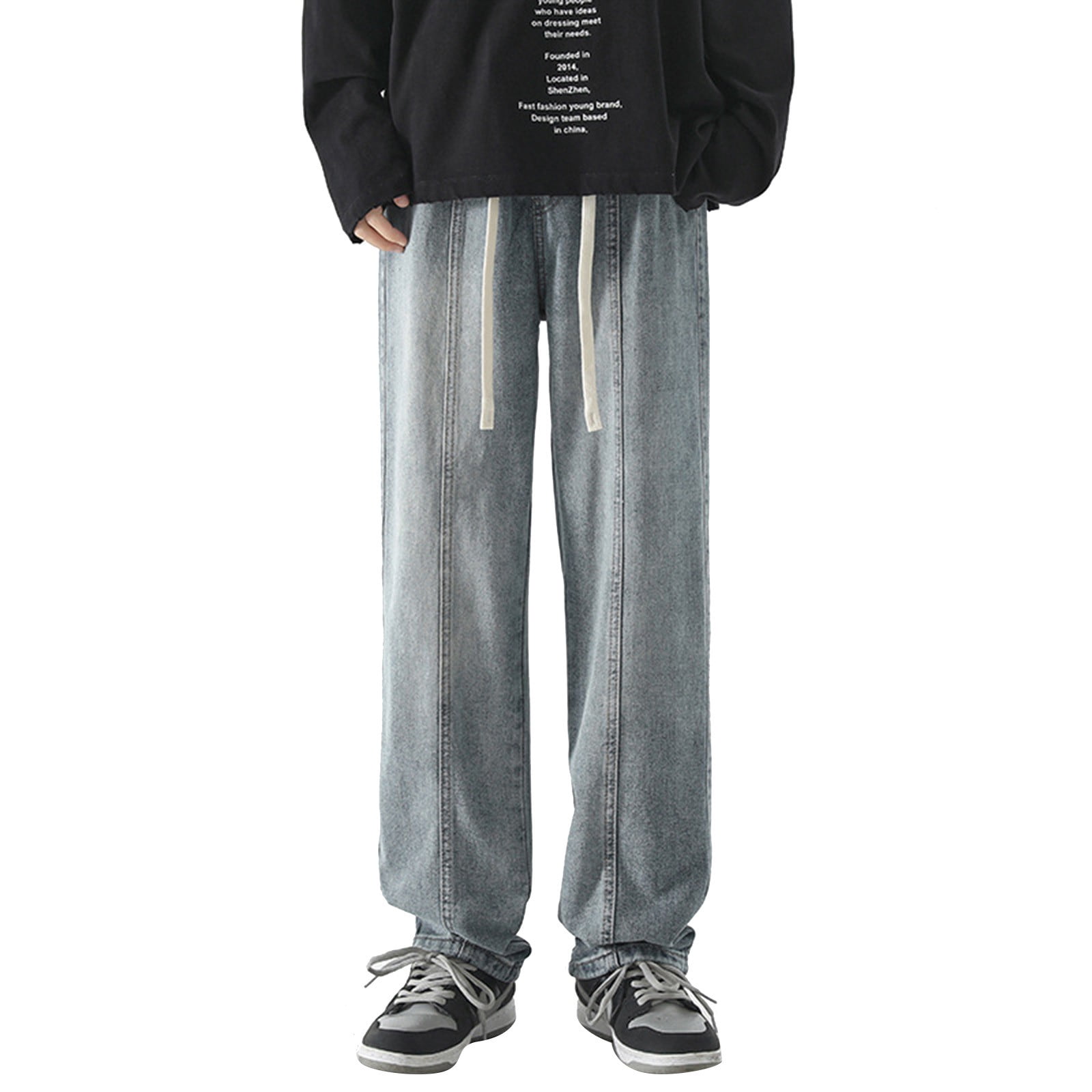 Men's Washed Wide Leg Baggy Jeans
