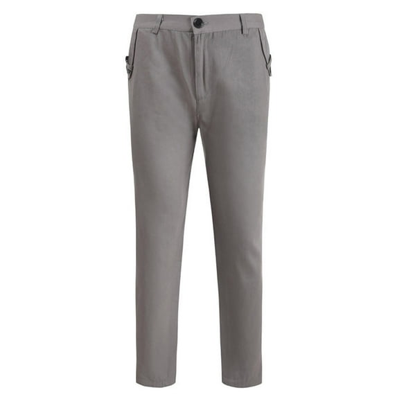 YOTMKGDO Mens Pants Casual, Pantalones De Hombre, Men'S Straight Slim Fit Pants Ultra Stretch Casual Pants for Men Spring Trousers, Grey 32