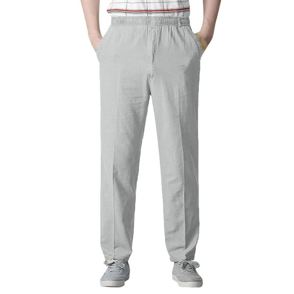 YOTMKGDO Mens Pants Casual, Pantalones De Hombre, Men's Casual Pants Elastic Waist Drawstring Trousers, Grey 3XL