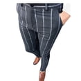 thumbnail image 1 of YOTMKGDO Mens Pants Casual, Pantalones De Hombre, Trousers Business Slim Long Casual Fit Striped Men Print Zipper Pants Men'S Pants, Dark Grey M, 1 of 7