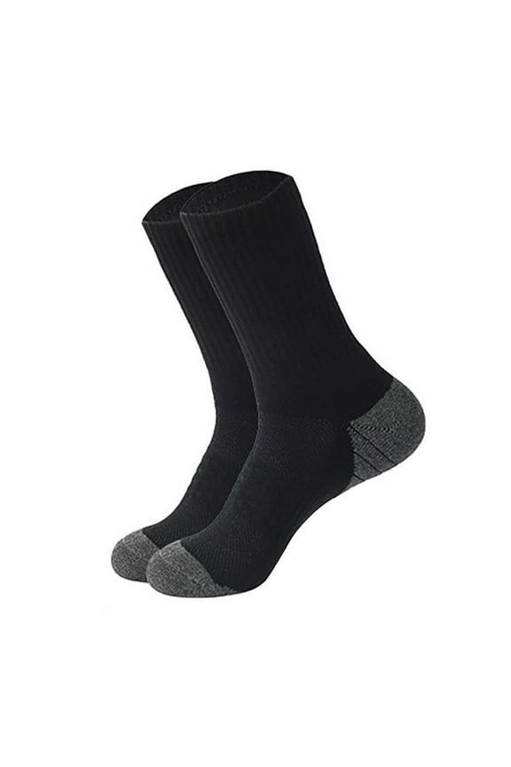 Mens Socks, Wool Hiking Socks for Men Women Wool Socks with Cushion for Camping Work, Black