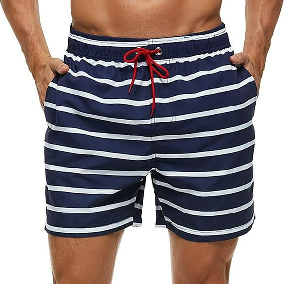 YOTMKGDO Mens Swim Trunks Men's Swim Trunks Dry Surfing Swim Summer Beach Shorts Holiday Cute Drawstring Board Short with Pockets Swim Board Shorts Men'S, Navy X-Large