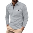 thumbnail image 1 of YOTMKGDO Mens T-Shirts, Button Down Shirt Men, Men'S Fashion Spring and Autumn Casual Long Sleeve Button Solid Color Long Sleeve T Shirt Top, Long Sleeve Shirt, 2# Grey, L, 1 of 1