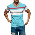 thumbnail image 1 of YOTMKGDO Mens T-Shirts, V Neck T Shirts Men, Mens Casual Slim Fit Short Sleeve T Shirts Cotton Blended Soft Lightweight V Neck Crew Neck, Muscle T-Shirt, 3# Sky Blue, M, 1 of 7