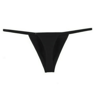 YOTMKGDO Mens Underwear, Thong Mens Underpants Open Waist Back Underwear Low Briefs, 1 Piece Black L