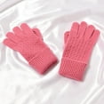 thumbnail image 1 of YOTMKGDO Motorcycle Gloves, Winter Unisex Knitted Wool Warm Gloves Solid Color Fingerless Mitts Cold Gloves, Pink, 1 of 3