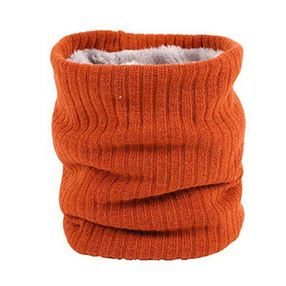 YOTMKGDO Neck Warmer, Winter Scarf Men Women Warm Knitted Ring Scarves Wool Thick, Orange