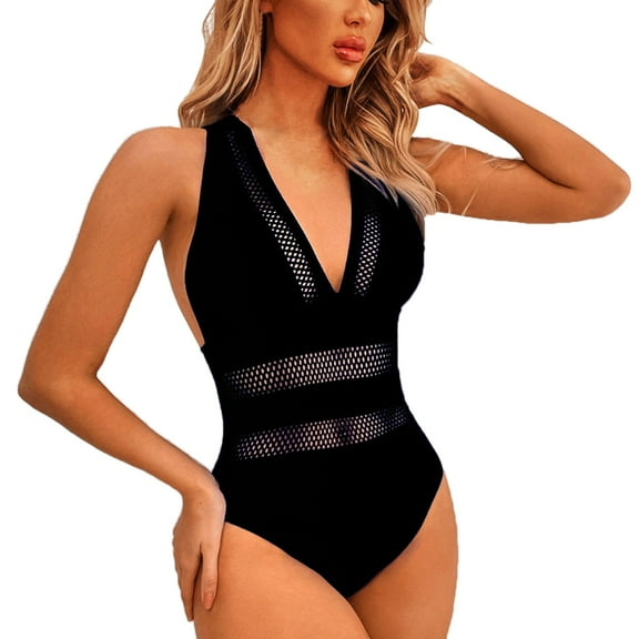YOTMKGDO One Piece Swimsuit Women, Bodysuits For Women, Women Cutout Swimsuits High Waisted Bathing Suit, Black+L