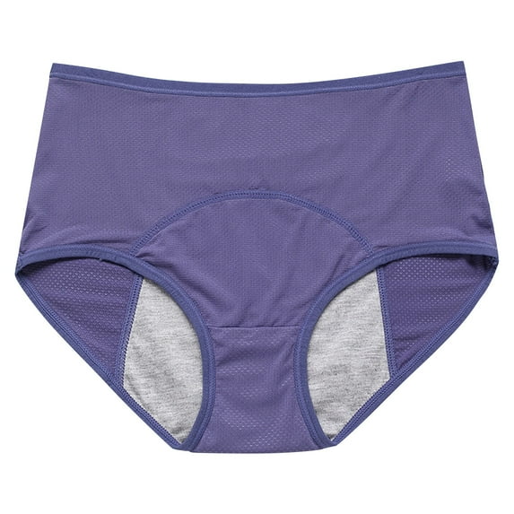 YOTMKGDO Period Panties, Incontinence Underwear for Women, 1Pc Underwear for Women Leak Proof Cotton Overnight Menstrual Panties Briefs High Waisted Leak Proof, 1PC-Cornflowerblue, XX-Large