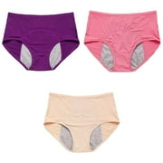 YOTMKGDO Period Panties, Incontinence Underwear for Women, 3Pc Underwear for Women Leak Proof Cotton Overnight Menstrual Panties Briefs High Waisted Leak Proof, Size Large